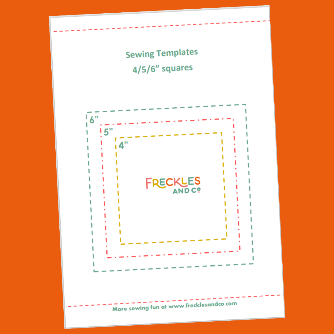 FREE Sewing template squares at Freckles and Co