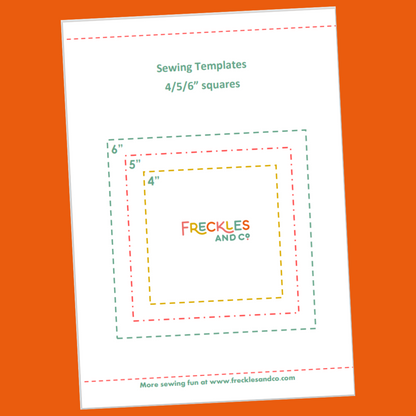 FREE Sewing template squares at Freckles and Co