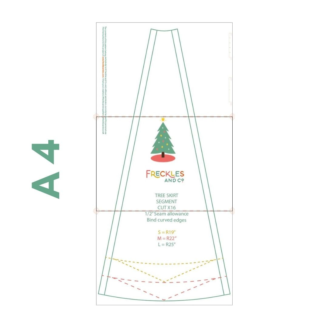 FREE FQ Christmas Tree Skirt Sewing Pattern Template Freckles And Co